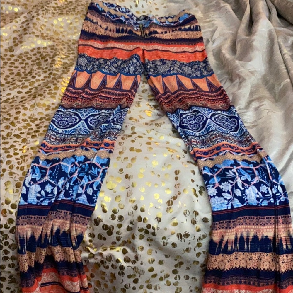 Flare pants tight fitting.